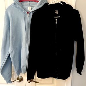 Set of zip ups(perfect for hanging around and layering over tanks for class)